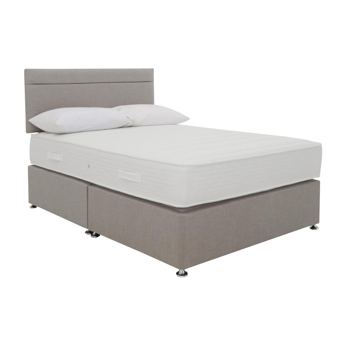 Highgrove - Essentials Dream Coil Divan Set with Mirage Headboard - Double - Grey – image 1