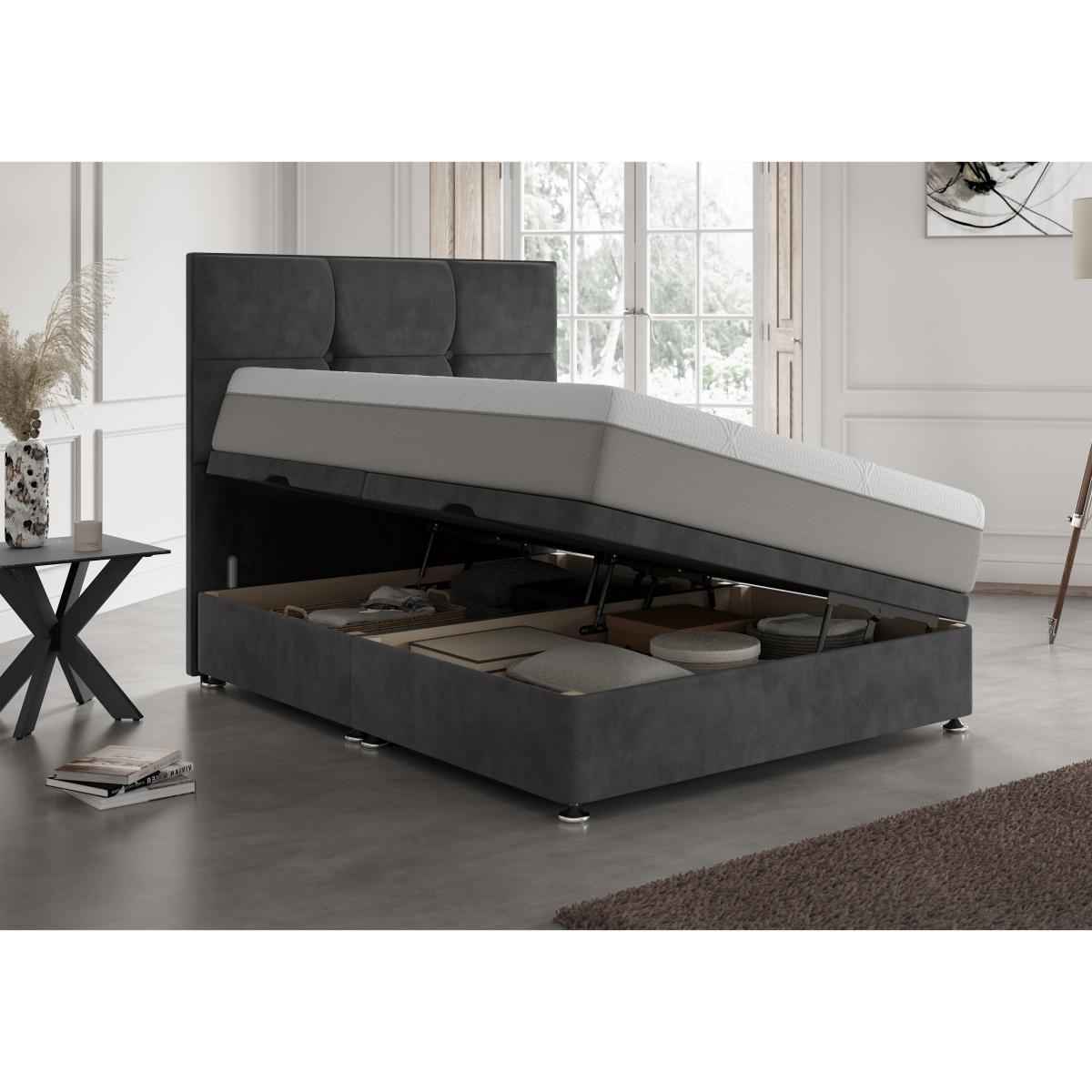 Sleep Story - Cool Gel 3000 Side Lift Ottoman Divan Set - Double - Grey – image 2