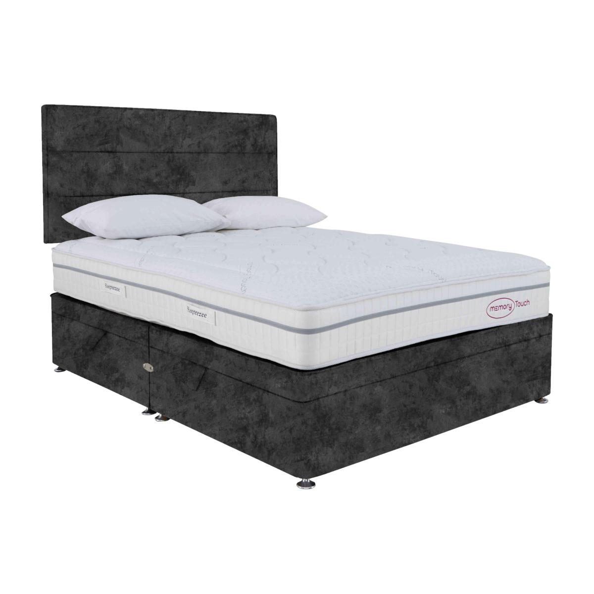 Sleepeezee - Memory Touch Ortho Side-lift Ottoman Divan Set - Double - Daytona Coal – image 1