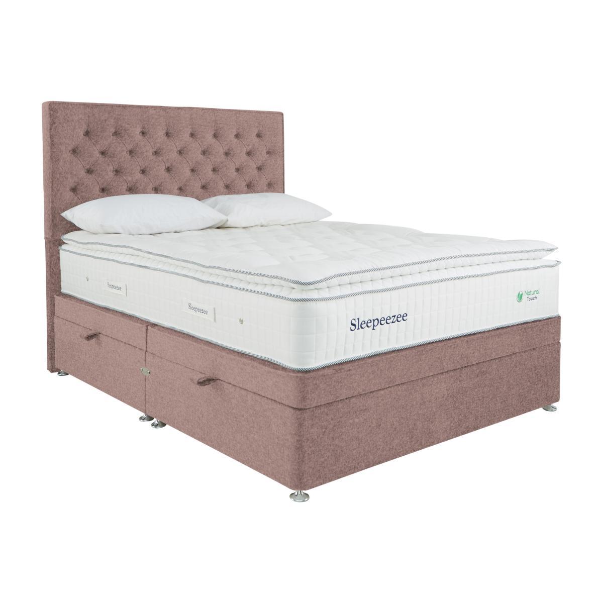 Sleepeezee - Natural Touch 3000 Pillowtop Side Ottoman Divan Set - Small Double - Pink – image 1
