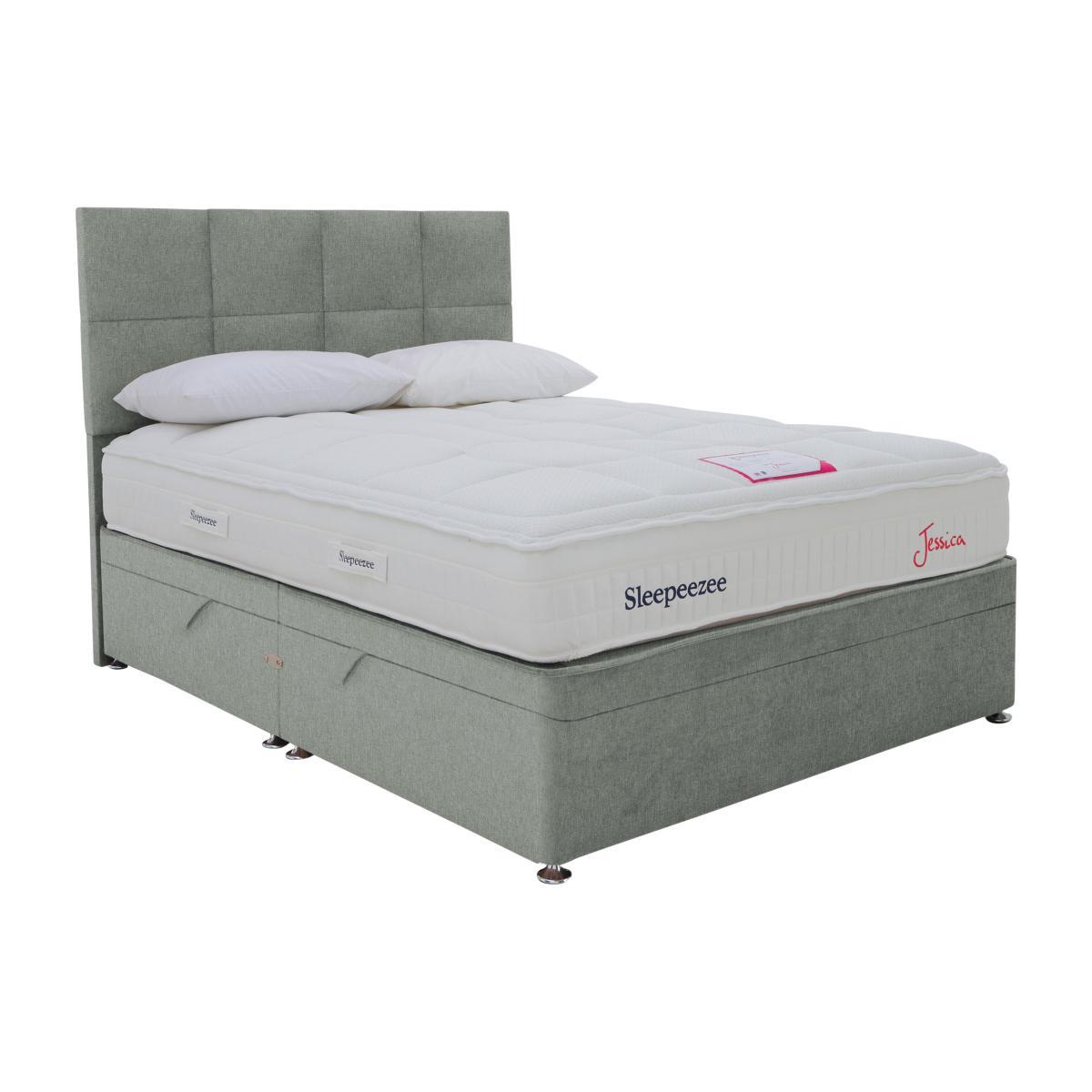 Sleepeezee - Jessica Side Ottoman Divan Set - Double - Green – image 1