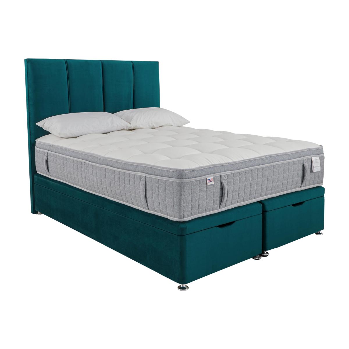 Millbrook - PureTech 3000 Pillow Top End Ottoman Divan Set - Double - Blue – image 1