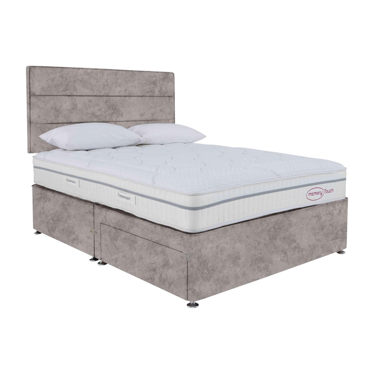 Sleepeezee - Memory Touch Ortho Divan Set with 4 Drawers - Double - Daytona Silver – image 1