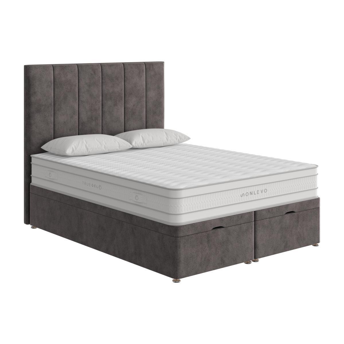 True Gel 5000 End Ottoman Divan Set - Small Double - Grey