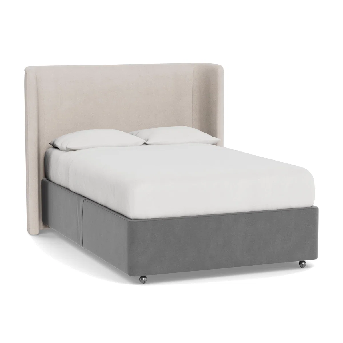 Heal's Deep Divan Double Smart Velvet Mercury None - Heal's UK Bedroom Furniture – image 1