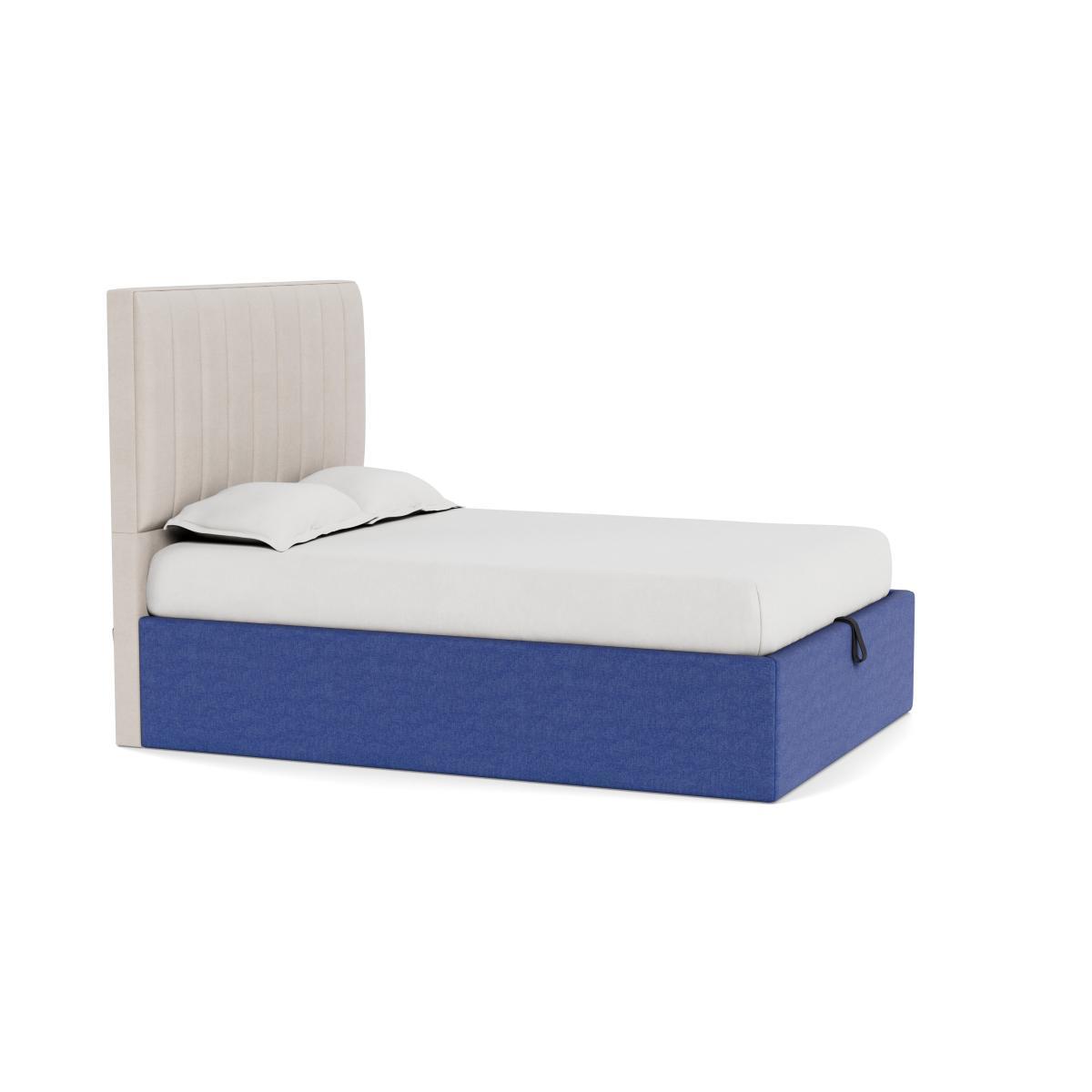 Heal's Storage Divan Double Brushed Cotton Cobalt Natural Feet - Heal's UK Bedroom Furniture – image 2