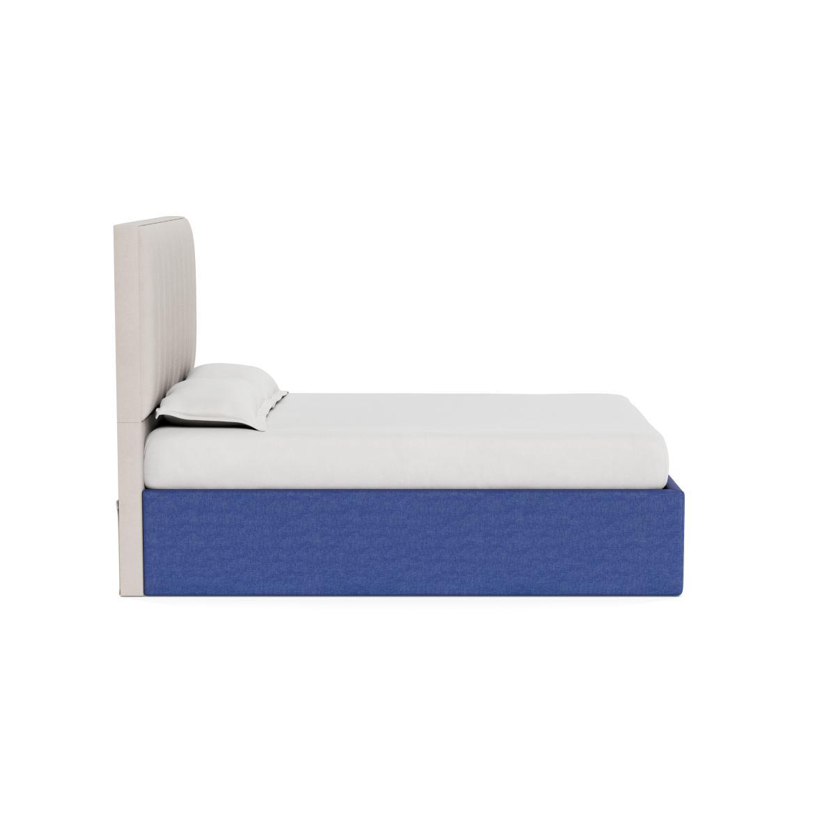 Heal's Storage Divan Double Brushed Cotton Cobalt Natural Feet - Heal's UK Bedroom Furniture – image 3