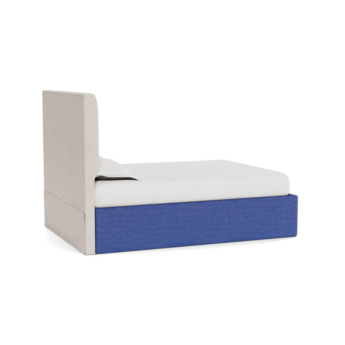 Heal's Storage Divan Double Brushed Cotton Cobalt Natural Feet - Heal's UK Bedroom Furniture – image 4