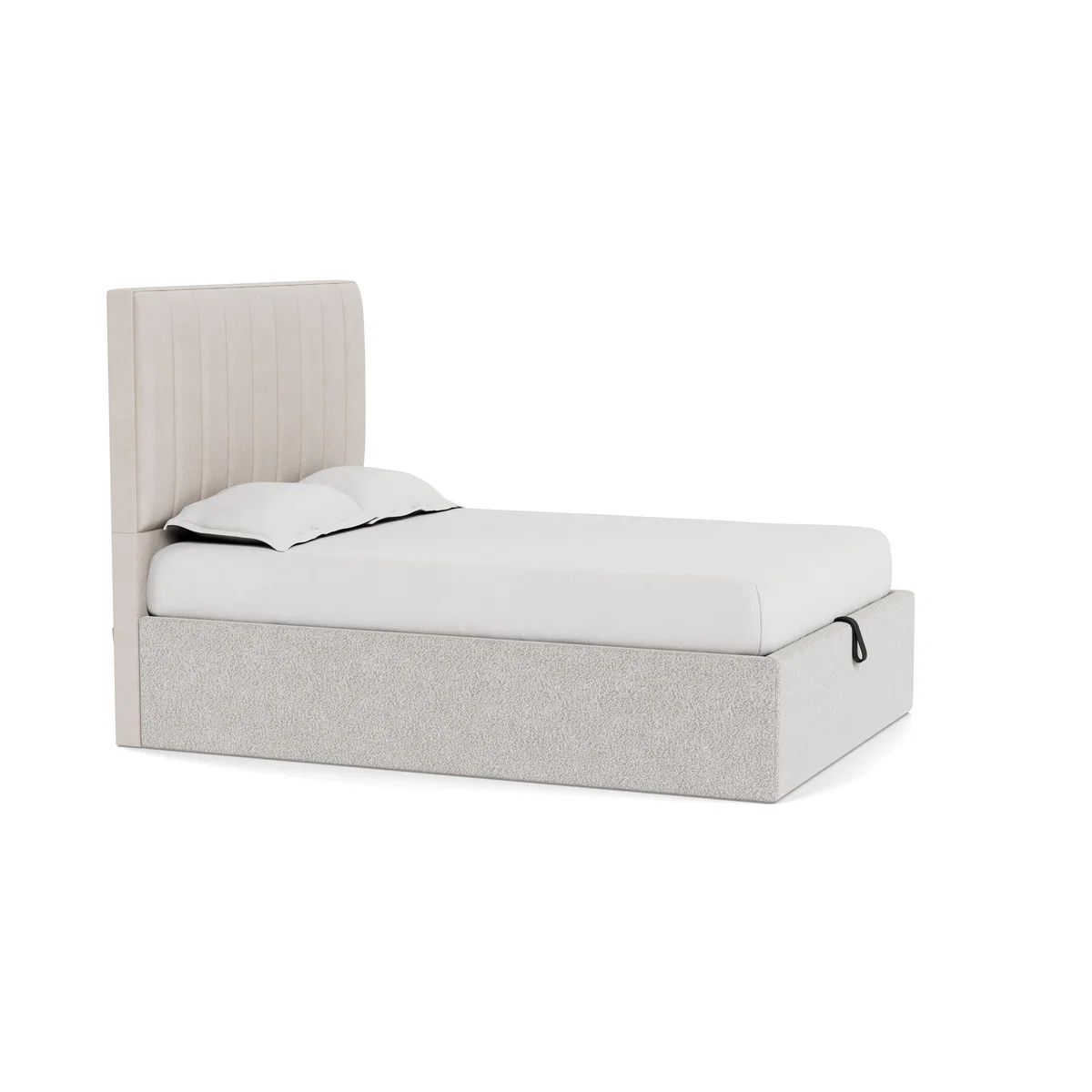 Heal's Storage Divan Double Chunky Boucle Ecru Natural Feet - Heal's UK Bedroom Furniture – image 2