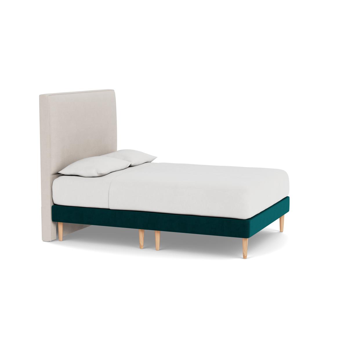 Heal's Shallow Divan Double Smart Luxe Velvet Ocean Light Turned Solid Wood - Heal's UK Bedroom Furniture – image 2