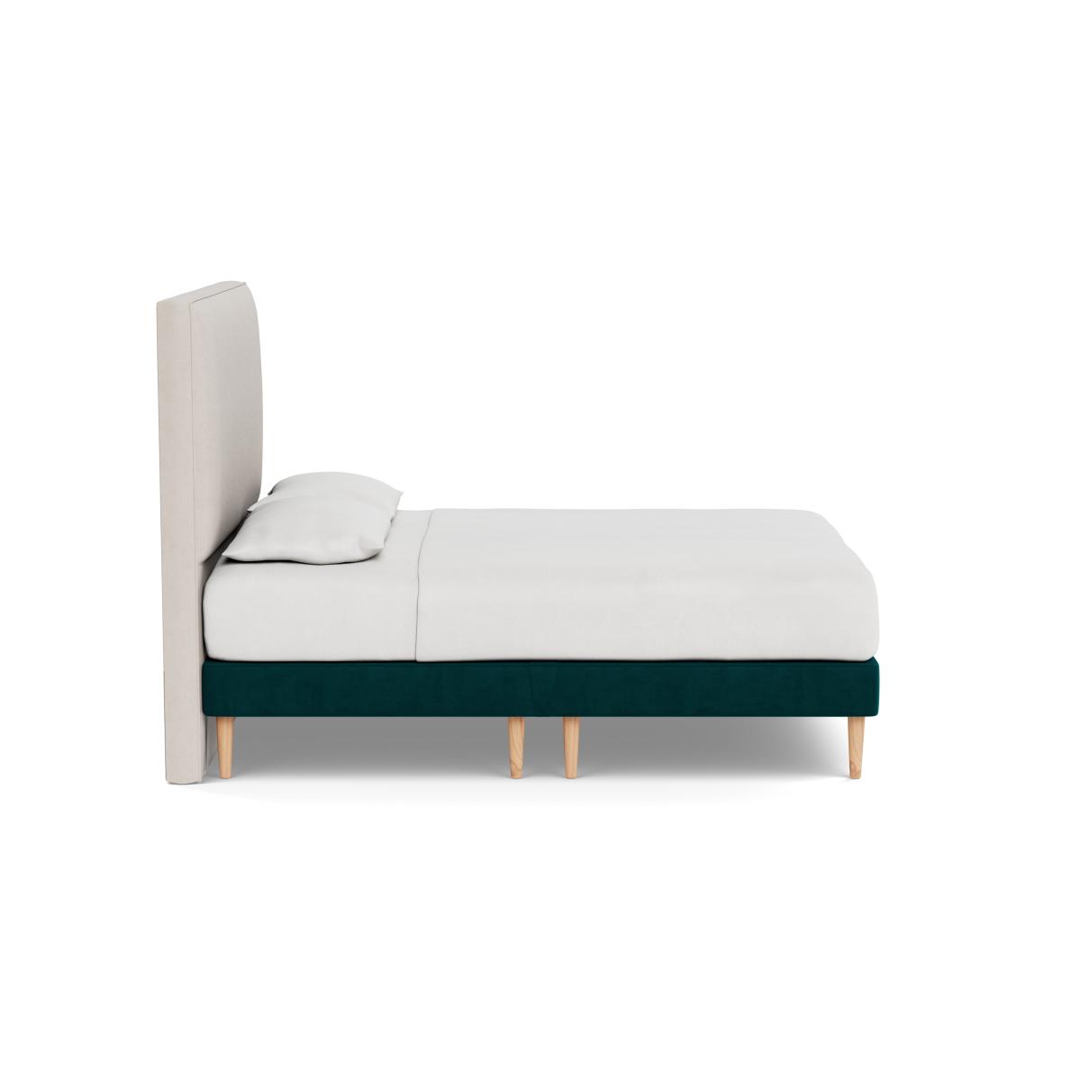 Heal's Shallow Divan Double Smart Luxe Velvet Ocean Light Turned Solid Wood - Heal's UK Bedroom Furniture – image 3