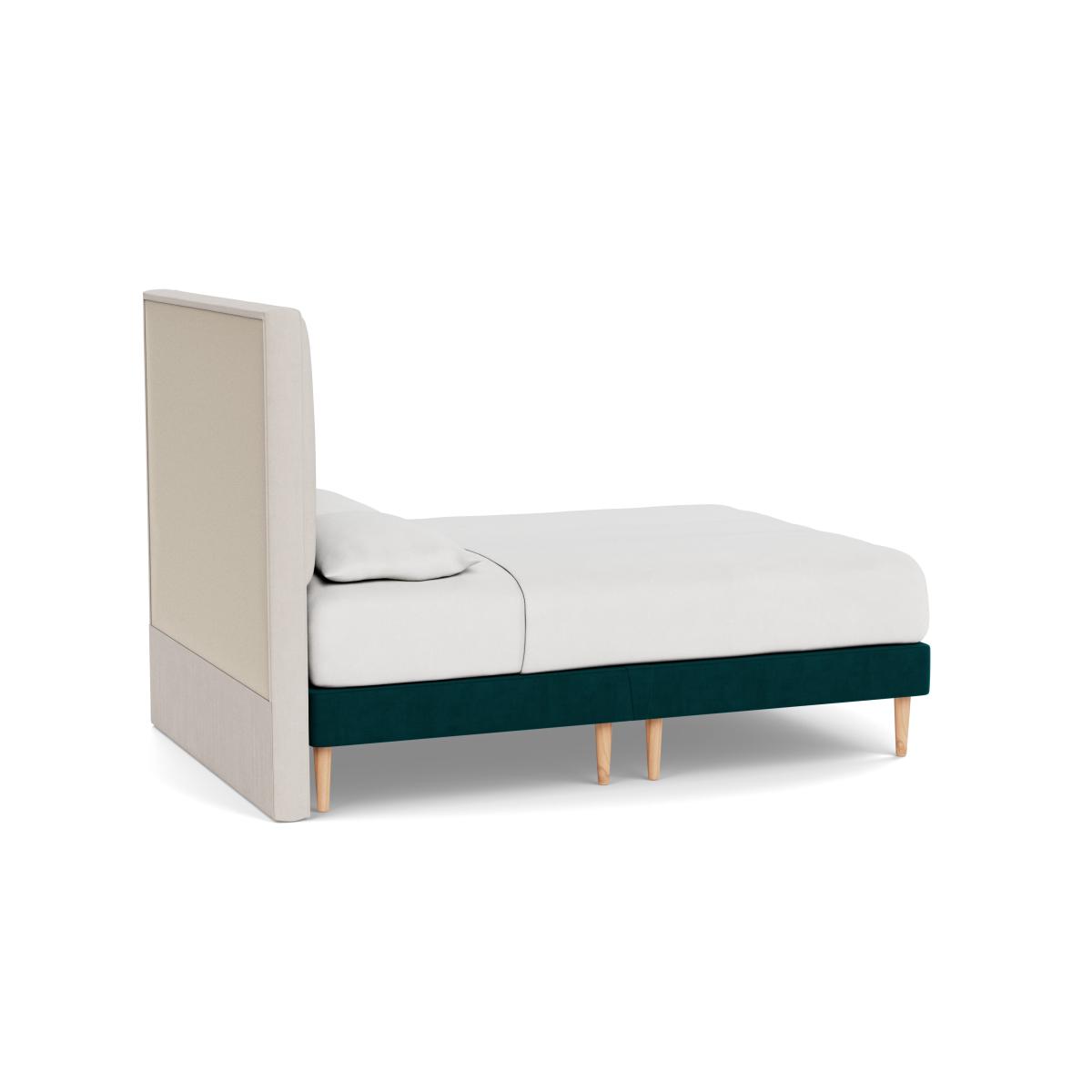 Heal's Shallow Divan Double Smart Luxe Velvet Ocean Light Turned Solid Wood - Heal's UK Bedroom Furniture – image 4