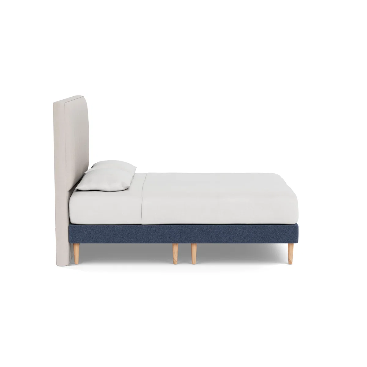 Heal's Shallow Divan Double Boucle Indigo Light Turned Solid Wood - Heal's UK Bedroom Furniture – image 3