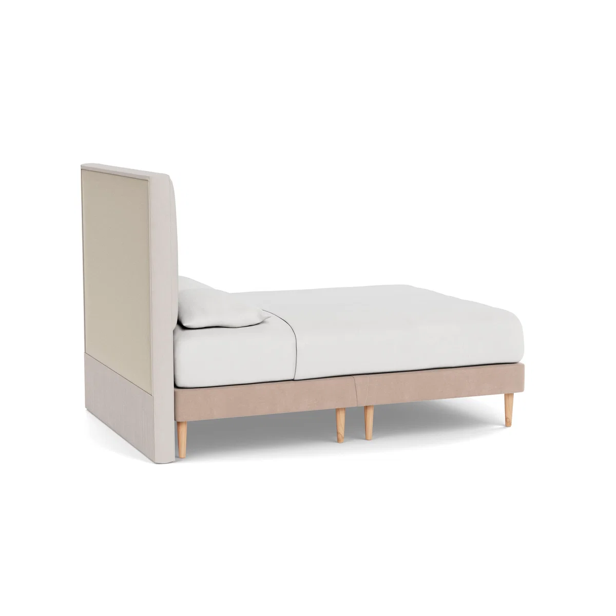 Heal's Shallow Divan Double Smart Velvet Pebble Dark Solid Wood - Heal's UK Bedroom Furniture – image 4