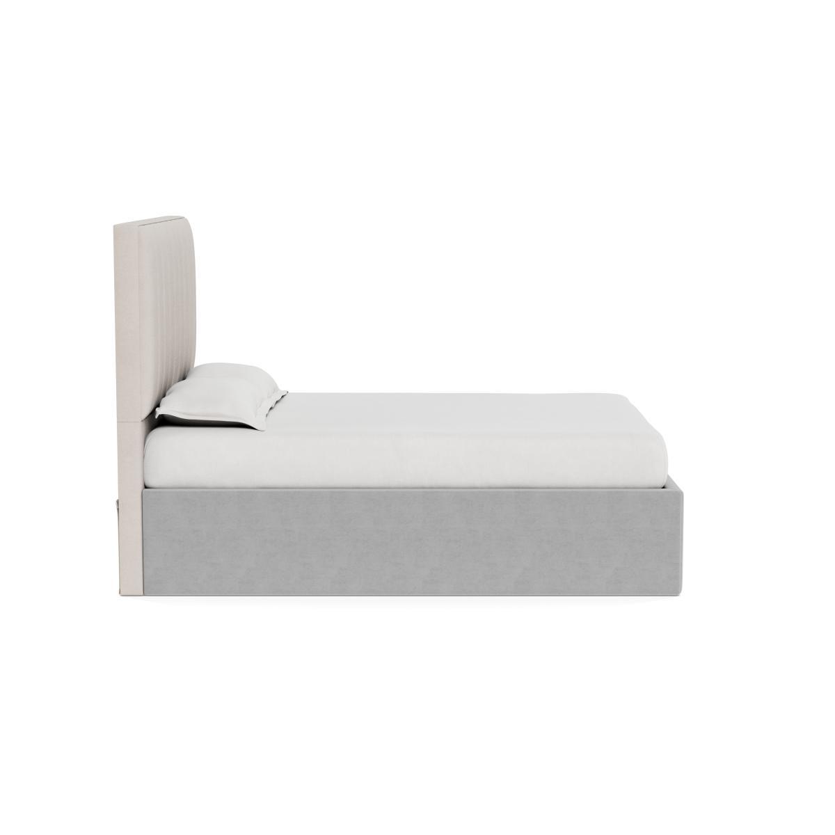 Heal's Storage Divan Double Velvet Platinum Black Feet - Heal's UK Bedroom Furniture – image 3