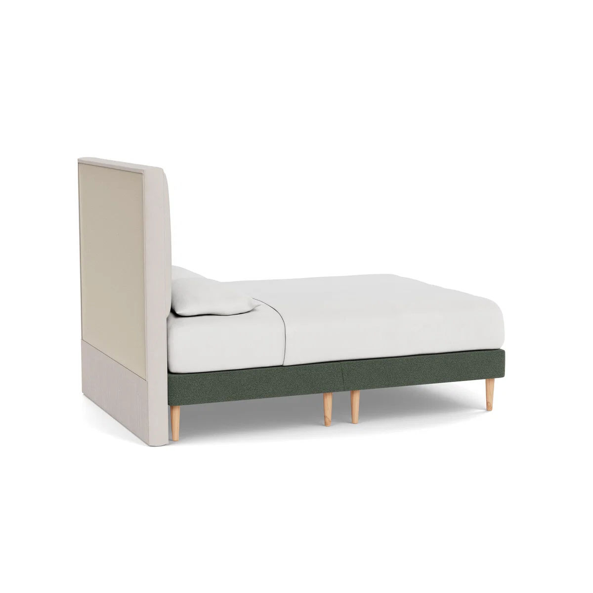 Heal's Shallow Divan Double Boucle Fern Dark Solid Wood - Heal's UK Bedroom Furniture – image 4