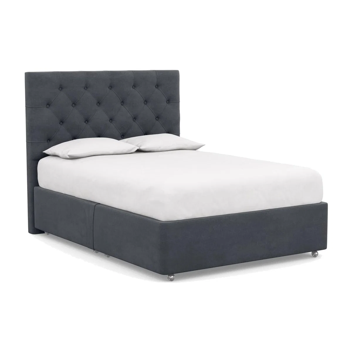 Heal's Deep Divan Double No Drawers Capelo LinenCotton Mineral - Heal's UK Bedroom Furniture – image 1