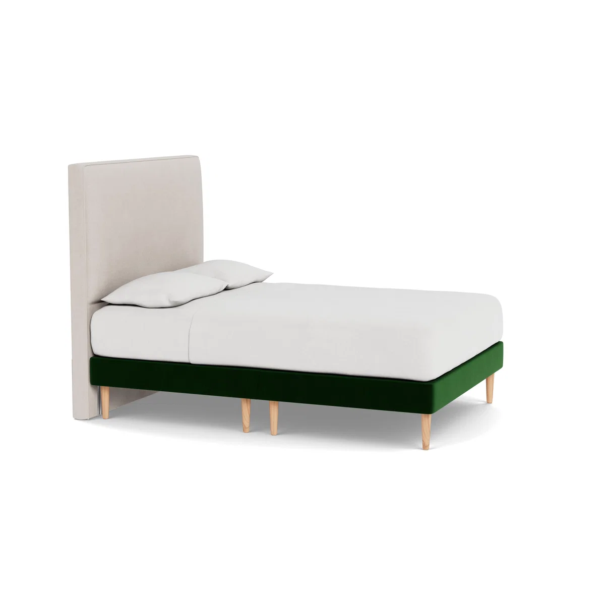 Heal's Shallow Divan Double Smart Velvet Forest Light Stem - Heal's UK Bedroom Furniture – image 2