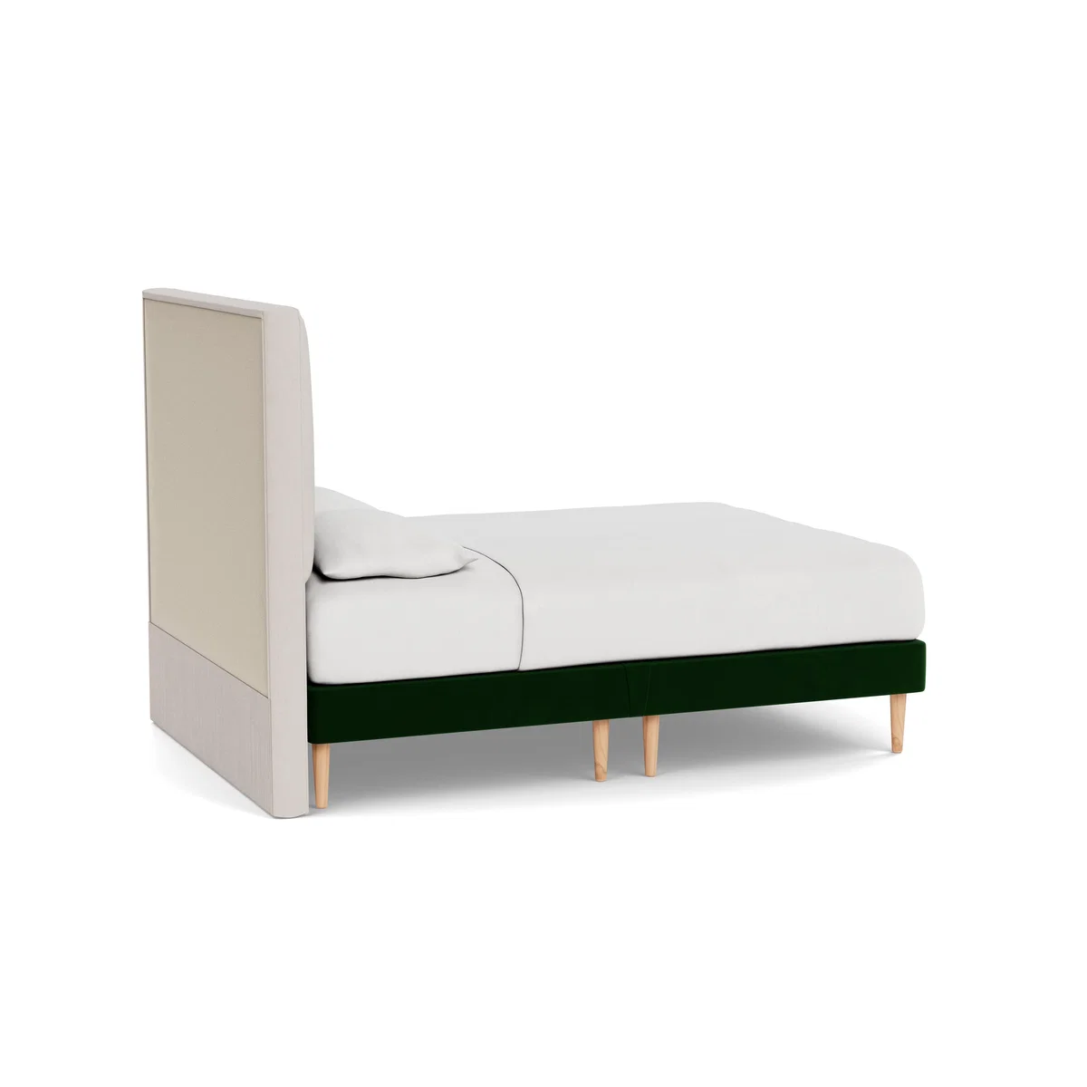 Heal's Shallow Divan Double Smart Velvet Forest Light Stem - Heal's UK Bedroom Furniture – image 4