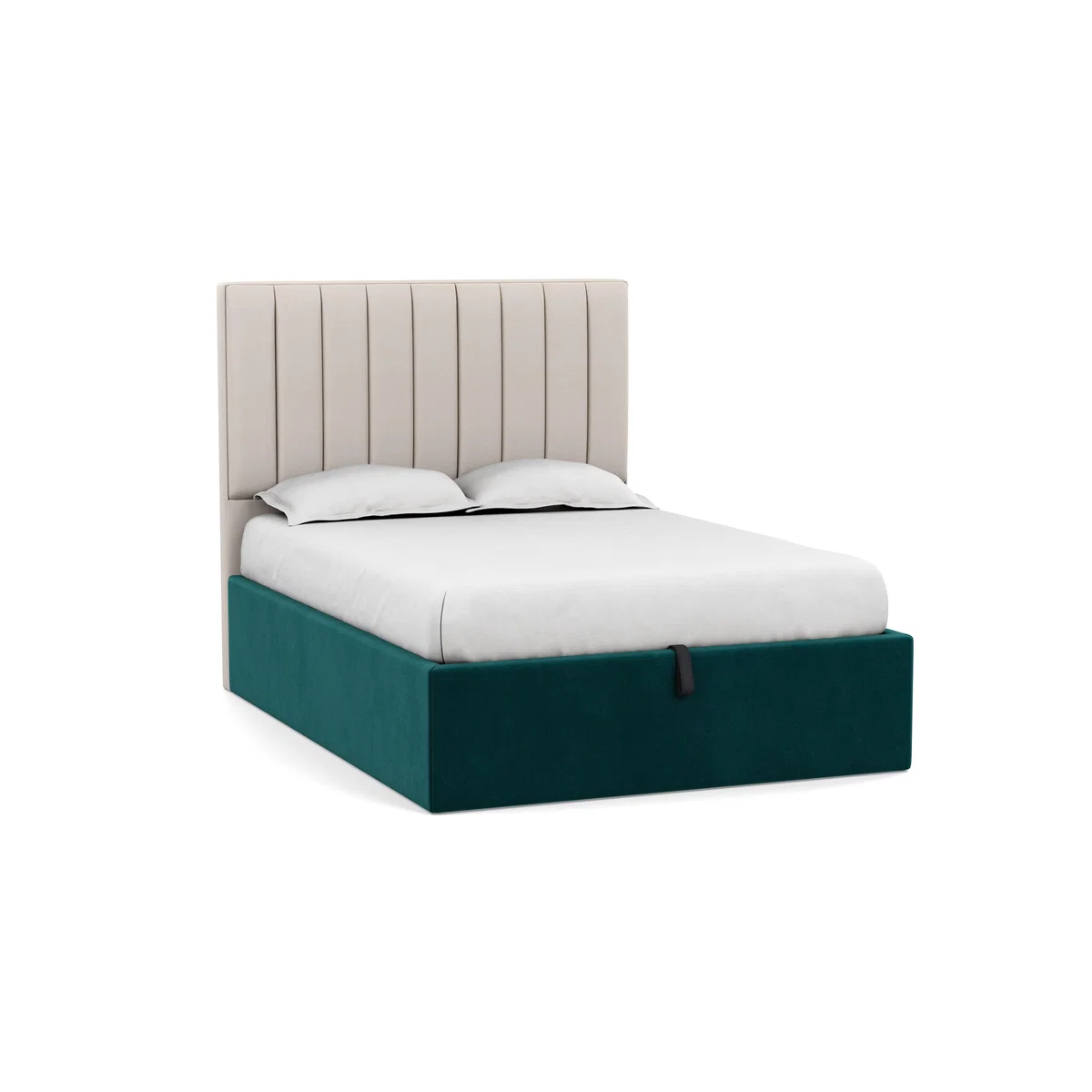 Heal's Storage Divan Double Smart Luxe Velvet Ocean Black Feet - Heal's UK Bedroom Furniture – image 2