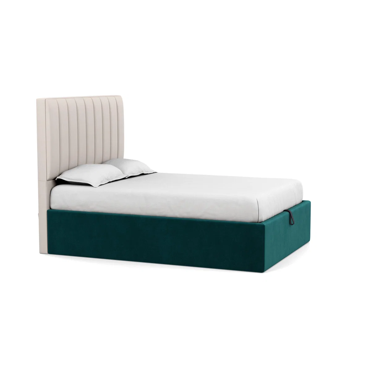 Heal's Storage Divan Double Smart Luxe Velvet Ocean Black Feet - Heal's UK Bedroom Furniture – image 3