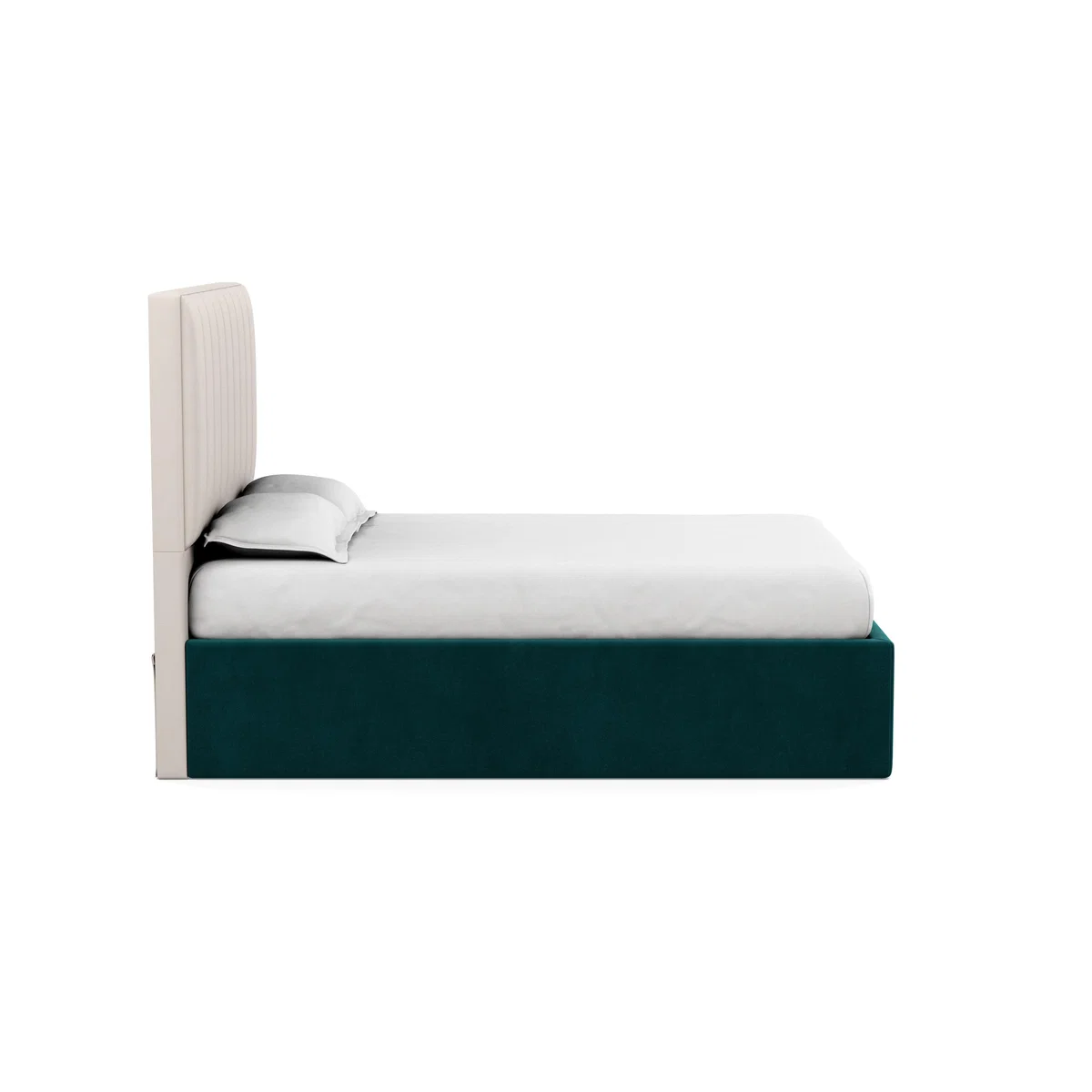 Heal's Storage Divan Double Smart Luxe Velvet Ocean Black Feet - Heal's UK Bedroom Furniture – image 4