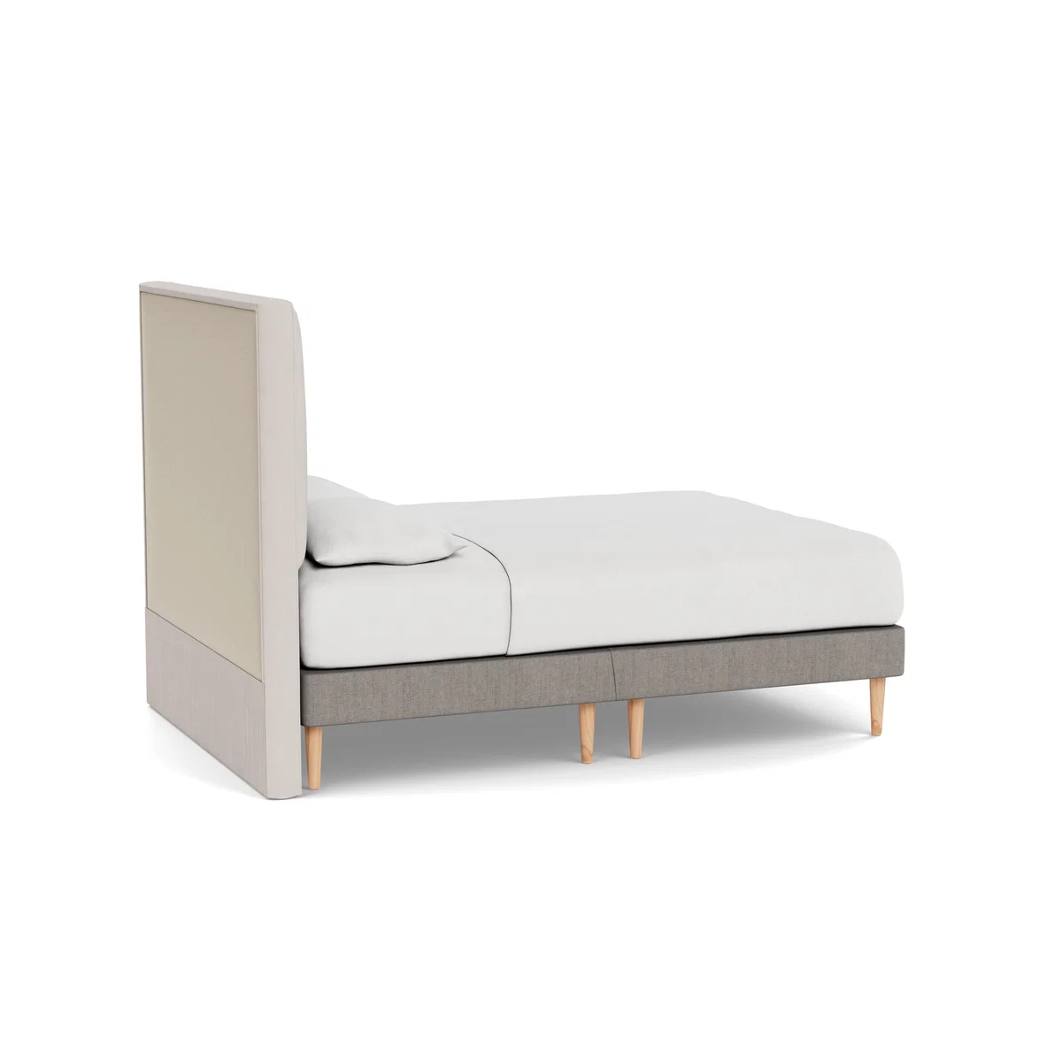 Heal's Shallow Divan Double Broad Weave Pebble Light Stem Feet - Heal's UK Bedroom Furniture – image 4