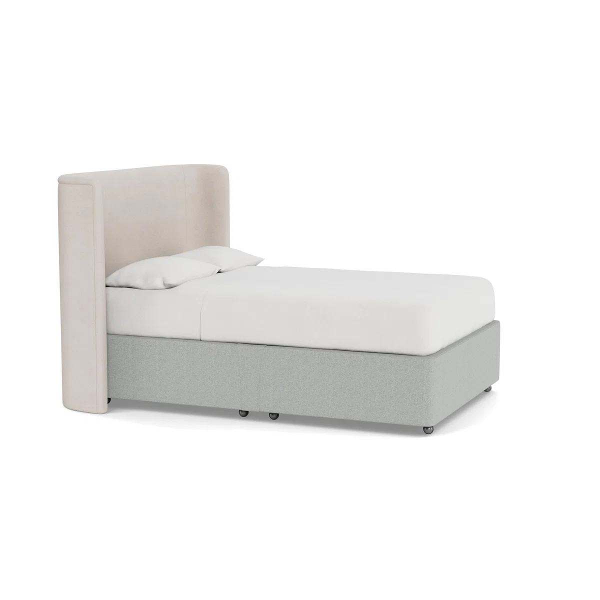 Heal's Deep Divan Double 2 Footend Melton Wool Limestone - Heal's UK Bedroom Furniture – image 2