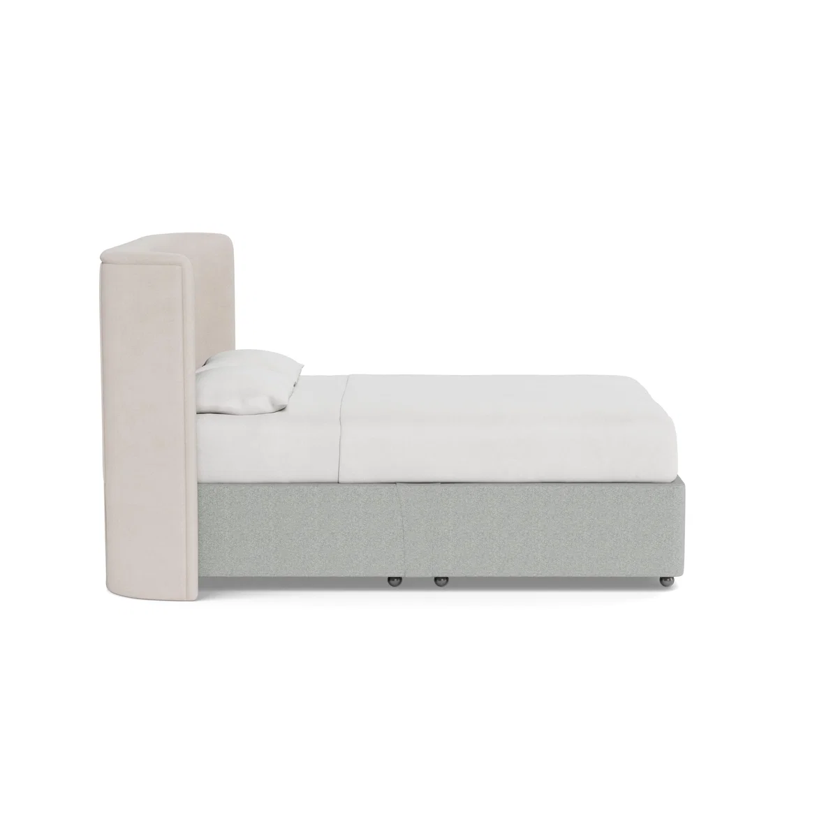 Heal's Deep Divan Double 2 Footend Melton Wool Limestone - Heal's UK Bedroom Furniture – image 3