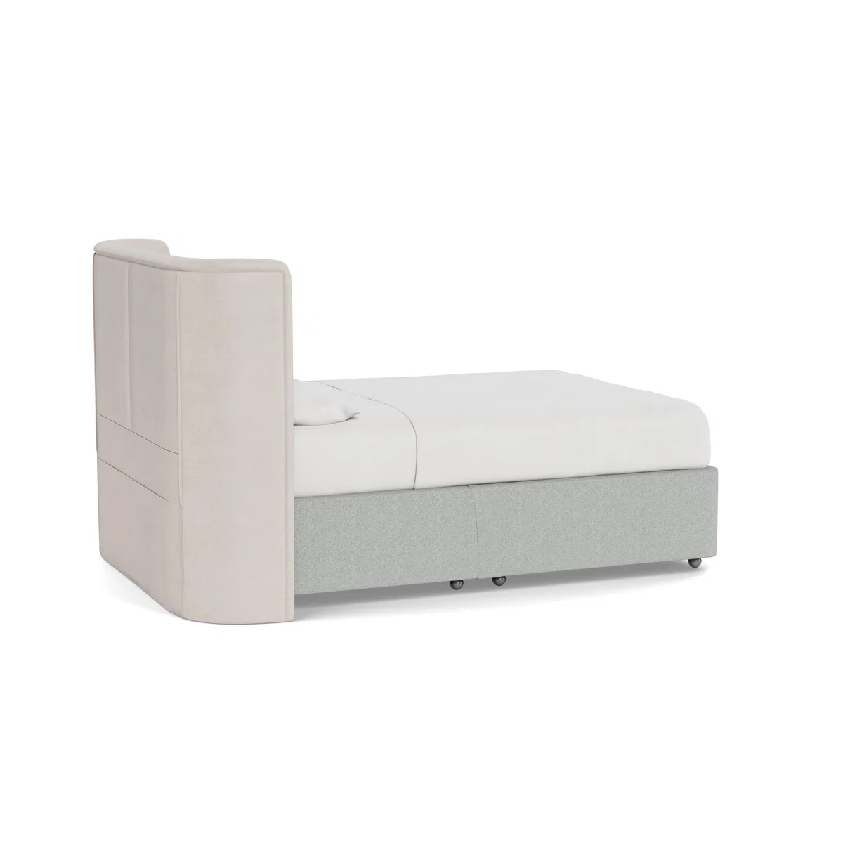 Heal's Deep Divan Double 2 Footend Melton Wool Limestone - Heal's UK Bedroom Furniture – image 4