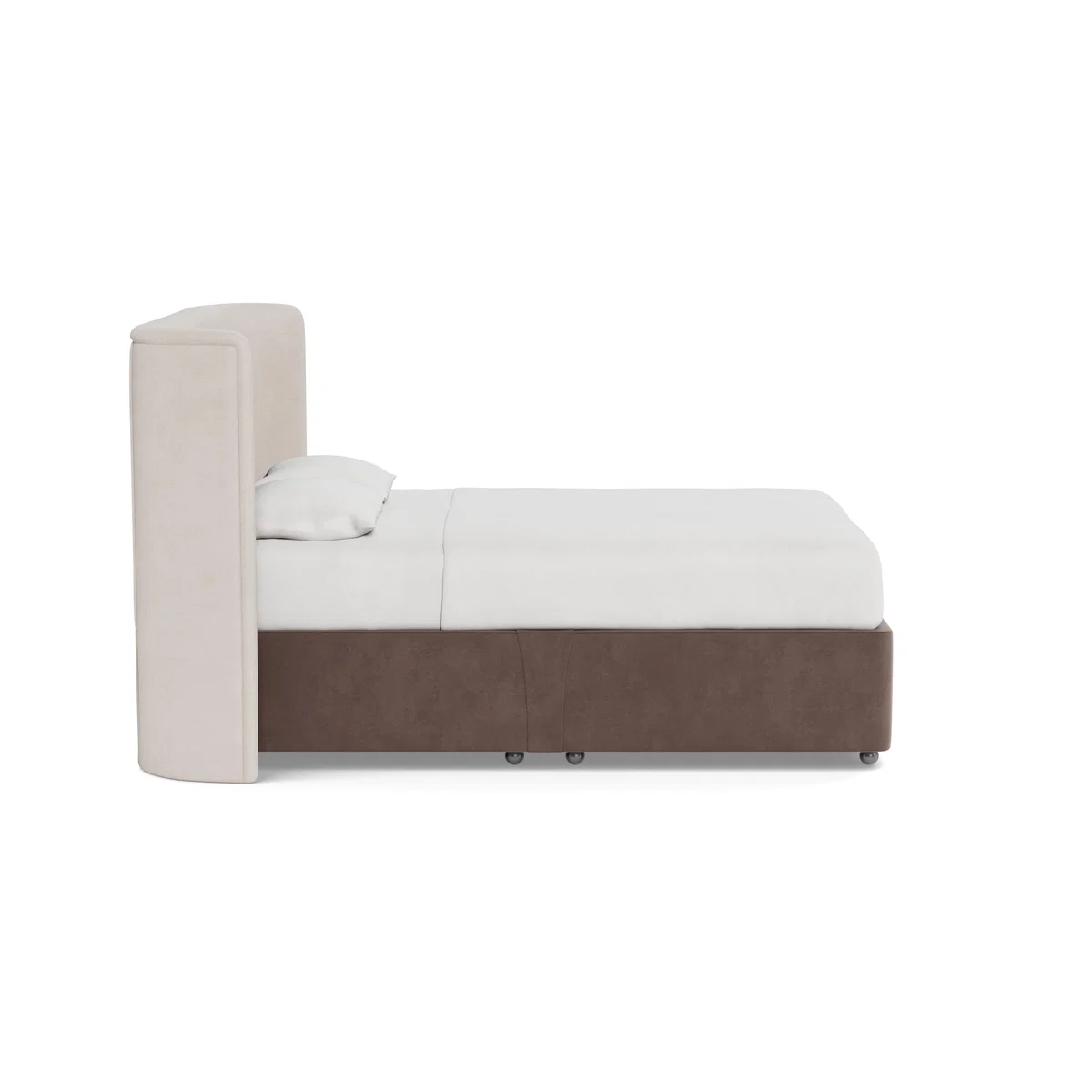 Heal's Deep Divan Double Smart Velvet Mouse 2 Footend - Heal's UK Bedroom Furniture – image 3