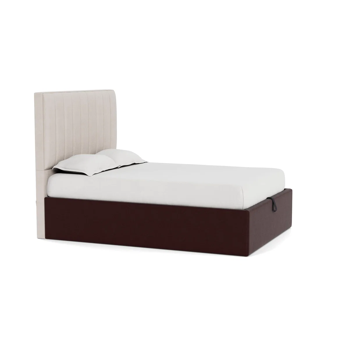 Heal's Lift Storage Divan Double Smart Luxe Velvet Acorn Natural Feet – image 2