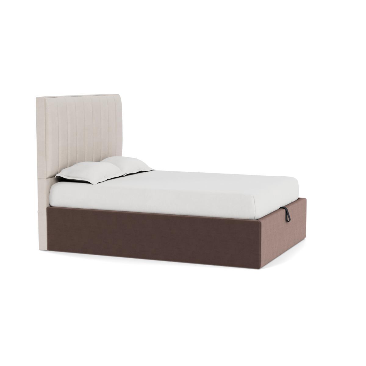 Heal's Storage Divan Double Velvet Mink Natural Feet - Heal's UK Bedroom Furniture – image 2