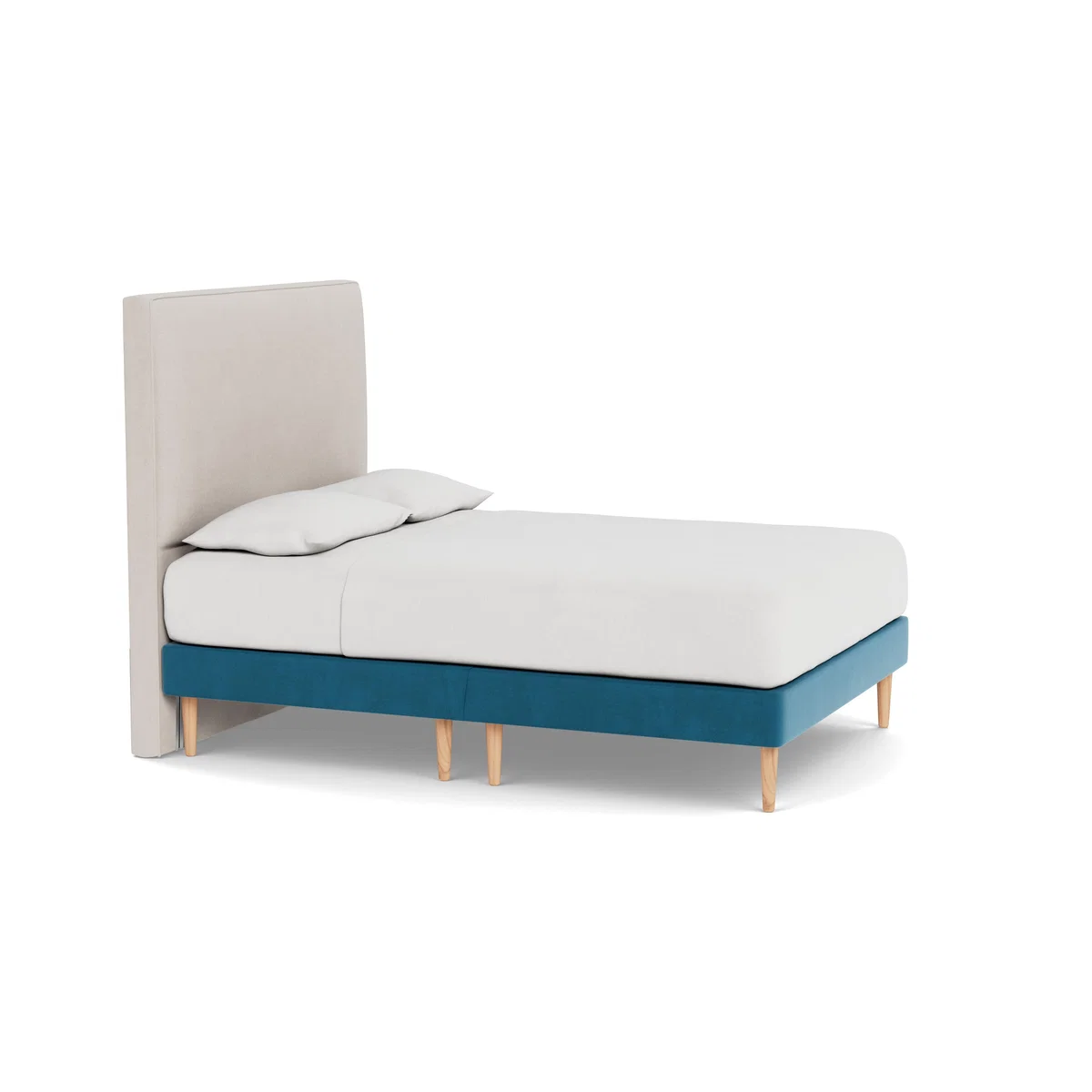 Heal's Shallow Divan Double Smart Velvet Ocean Dark Solid Wood - Heal's UK Bedroom Furniture – image 2