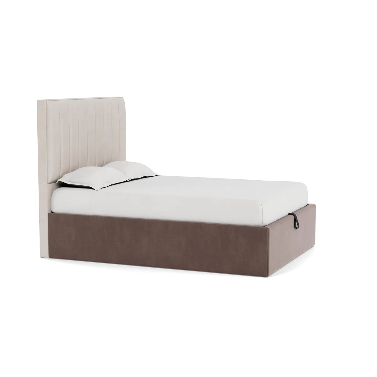 Heal's Storage Divan Double Smart Velvet Mouse Black Feet - Heal's UK Bedroom Furniture – image 2