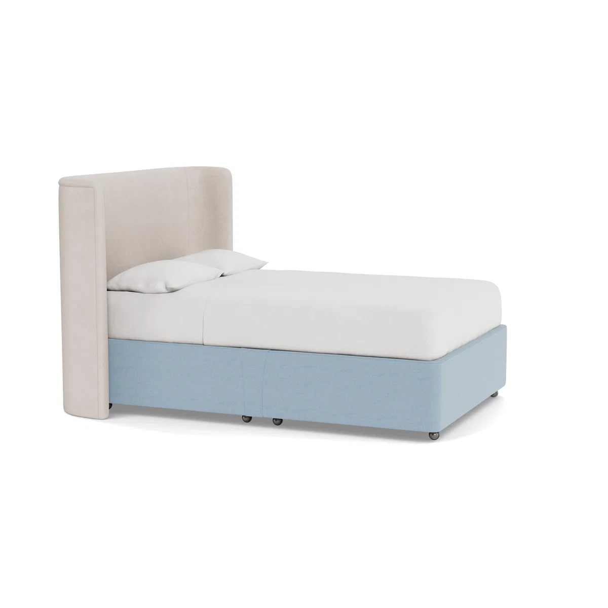 Heal's Deep Divan Double 2 Footend & 2 Continental Capelo LinenCotton Sea Shanty - Heal's UK Bedroom Furniture – image 2