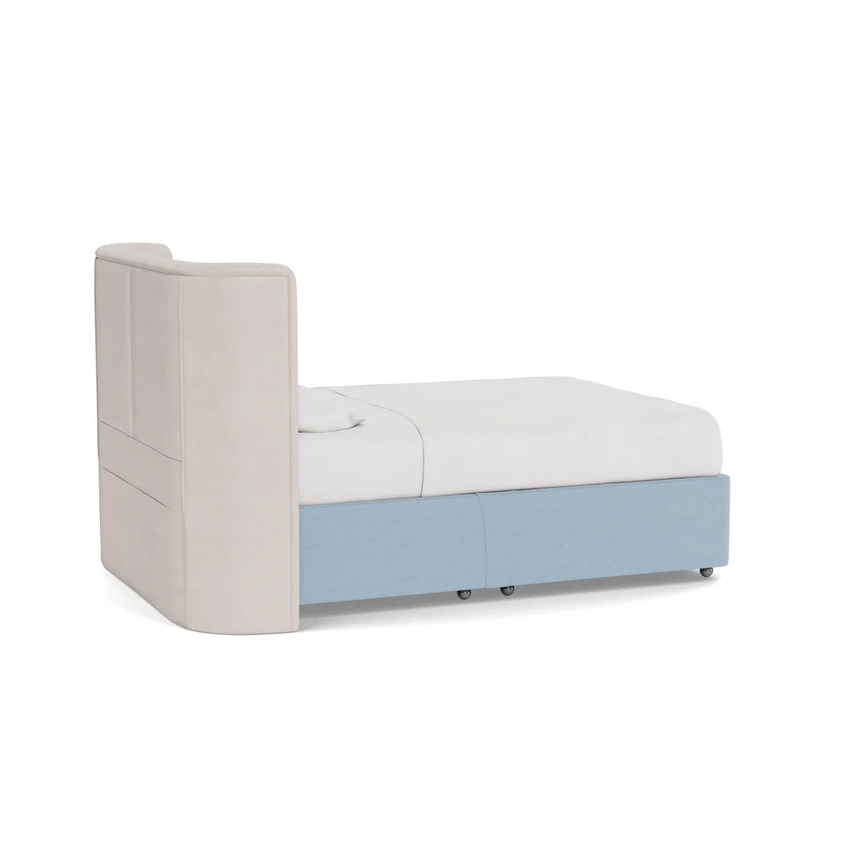 Heal's Deep Divan Double 2 Footend & 2 Continental Capelo LinenCotton Sea Shanty - Heal's UK Bedroom Furniture – image 4