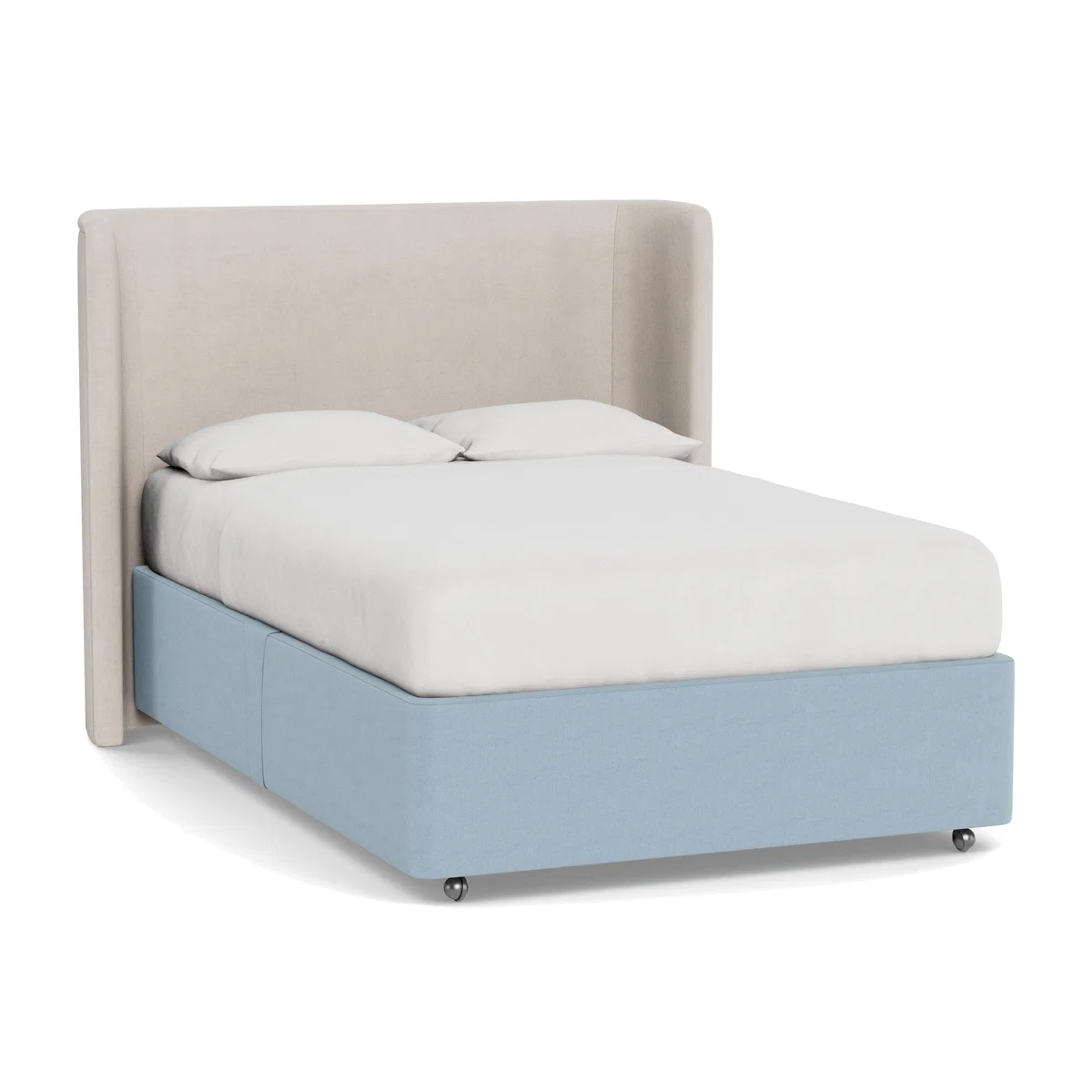 Heal's Deep Divan Double 2 Footend & 2 Continental Capelo LinenCotton Sea Shanty - Heal's UK Bedroom Furniture – image 1