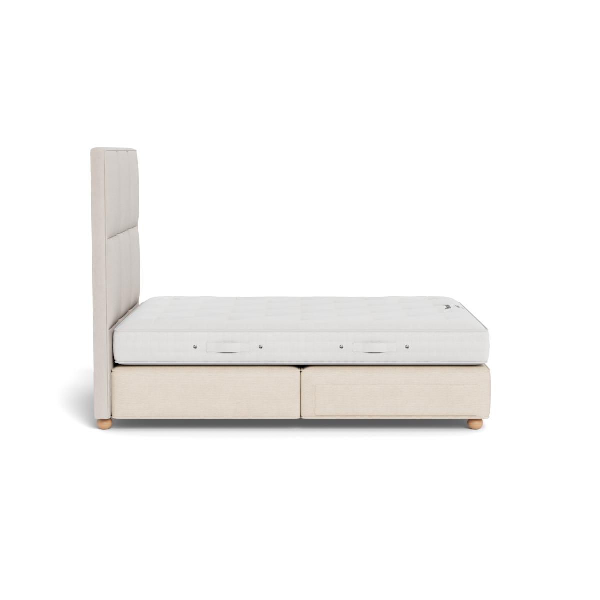 Vispring Devonshire Soft Tension Divan Double Tk596 Chain Weave Fawn 750 Bun Feet 2 Footend & 2 Headend Draw – image 3