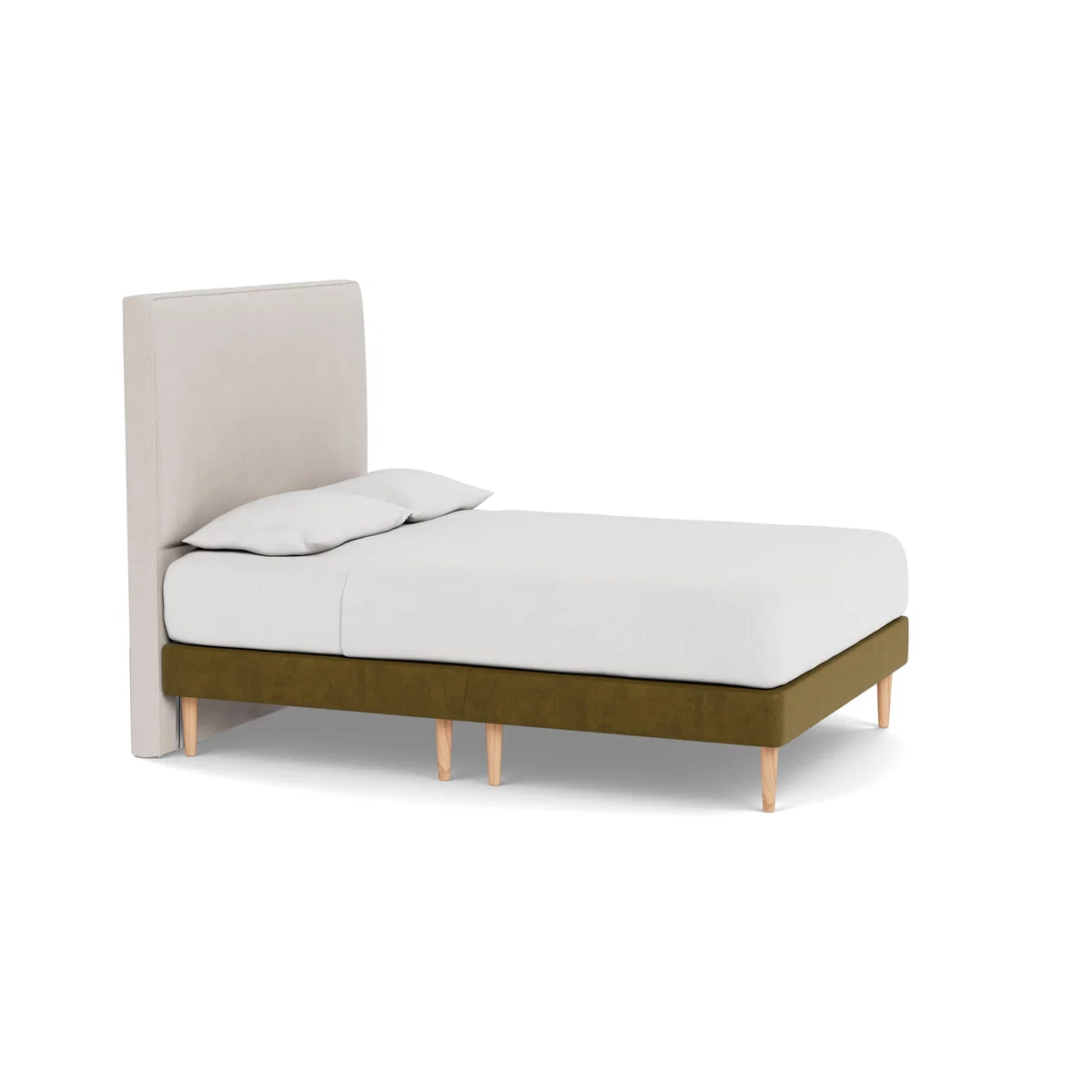 Heal's Shallow Divan Double Smart Luxe Velvet Peridot Light Solid Wood – image 2