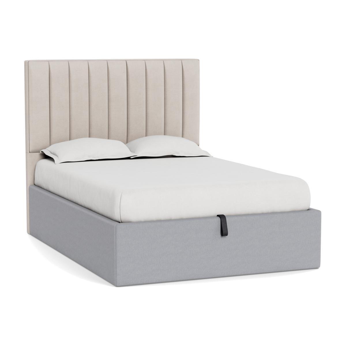 Heal's Storage Divan Double Brushed Cotton Pewter Natural Feet - Heal's UK Bedroom Furniture – image 1