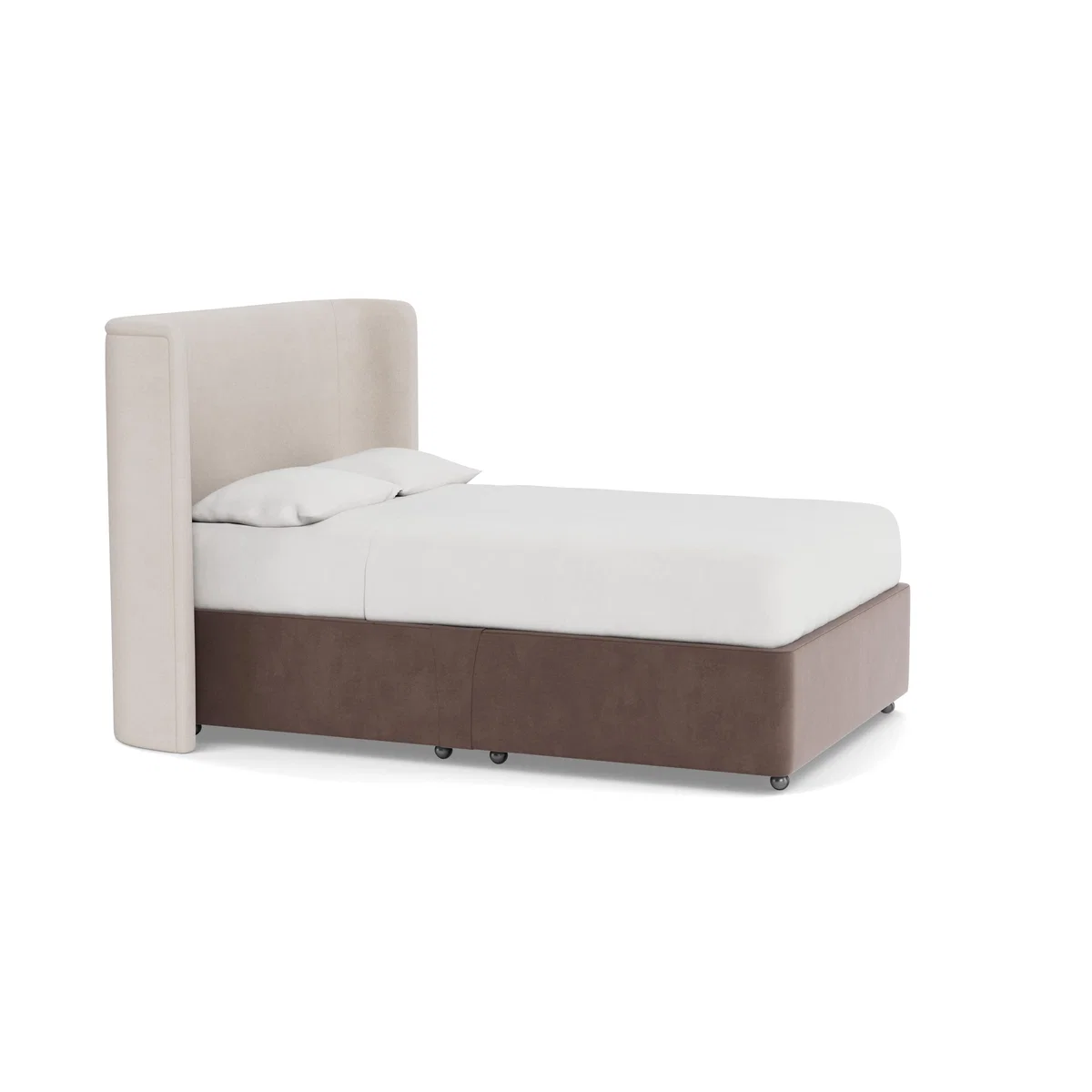 Heal's Deep Divan Double Smart Velvet Mouse None - Heal's UK Bedroom Furniture – image 2