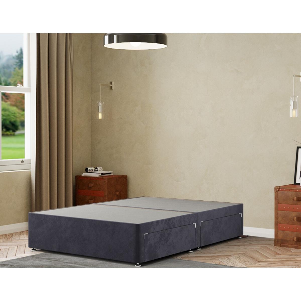 Simple Divan Base 2 Drawers Plush - Steel / Double – image 2