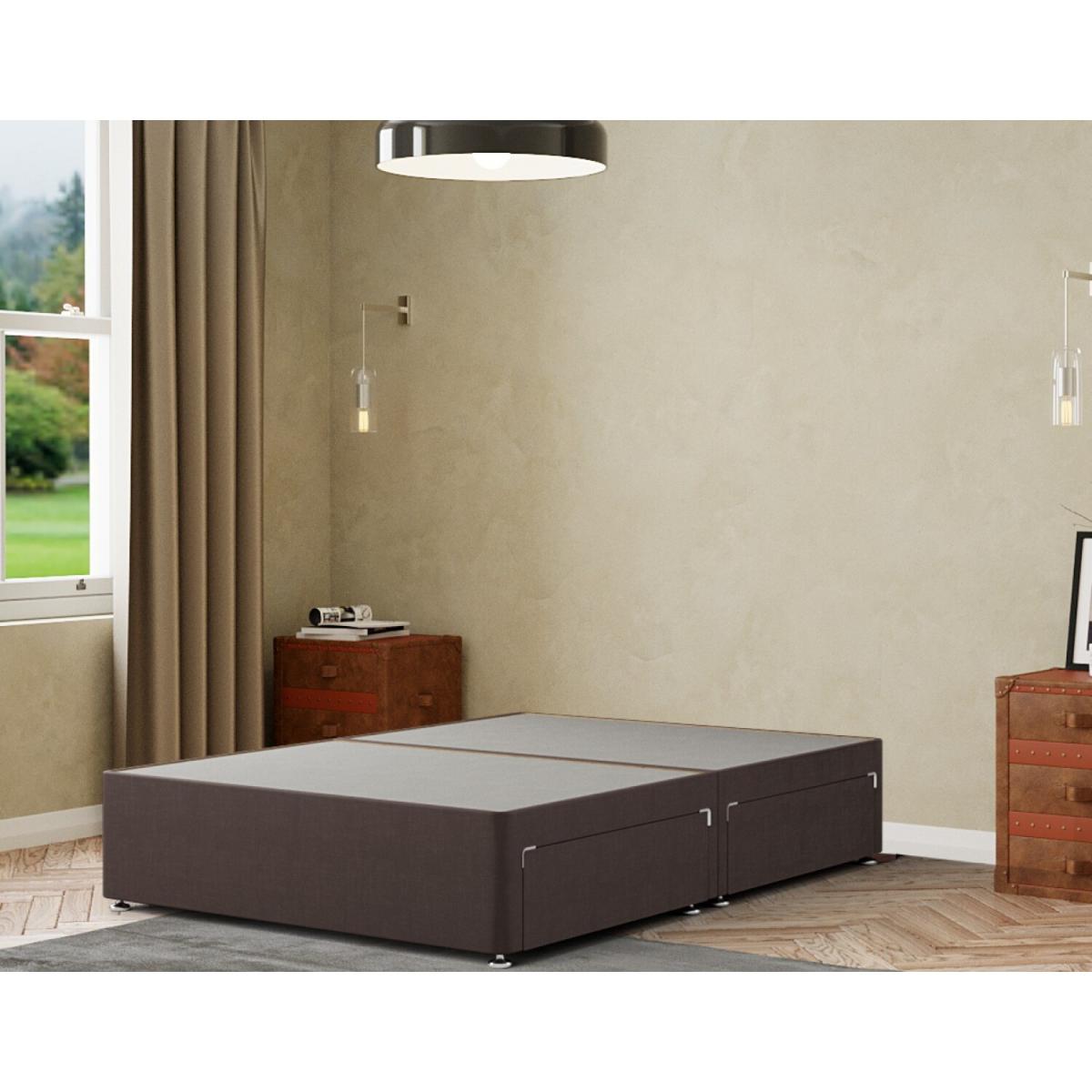Simple Divan Base 2 Drawers Malham Weave - Slate / Double – image 2