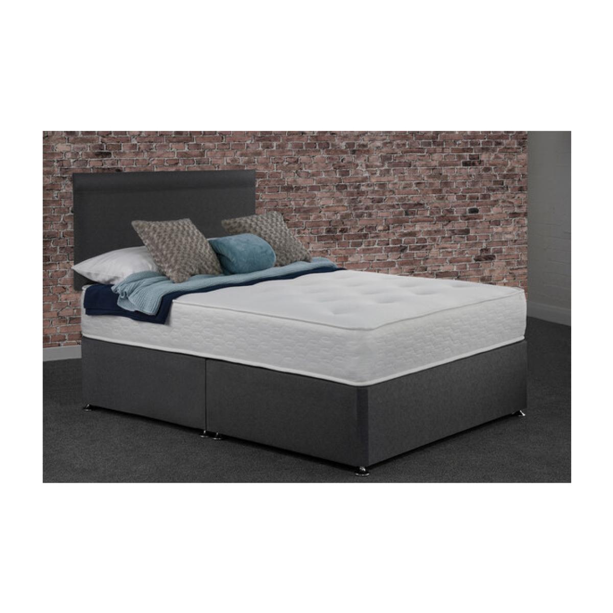 Creedy Non Storage Divan Bed with Mattress - Black / Double