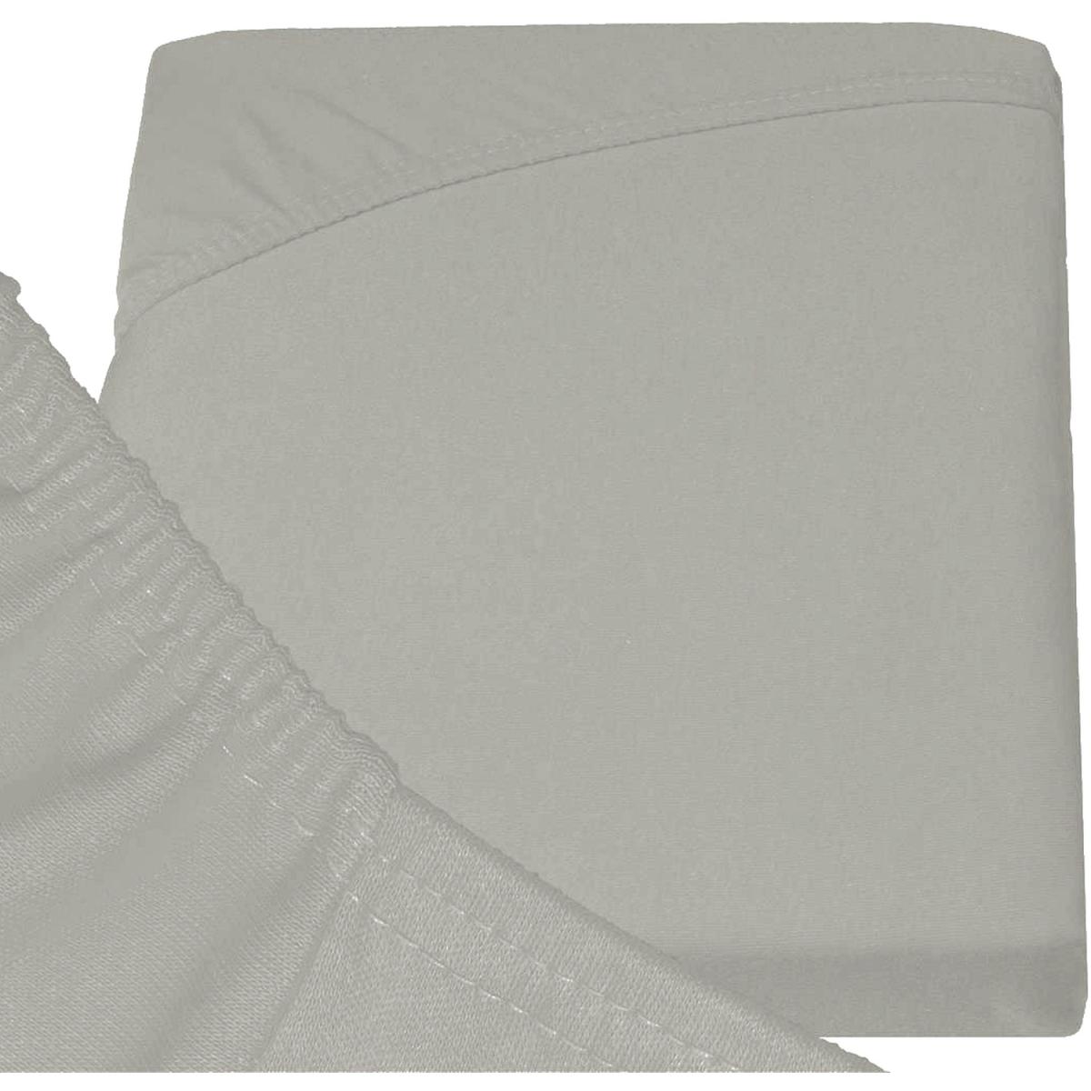 Double Jersey - Luxurious Jersey - Fitted Sheet - Deep Pocket 160x200x32 cm - Grey – image 3