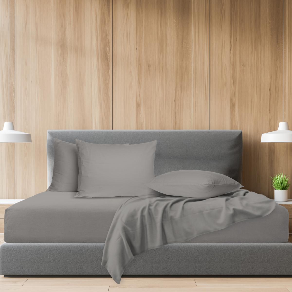 Double Jersey - Luxurious Jersey - Fitted Sheet - Deep Pocket 160x200x32 cm - Grey – image 4