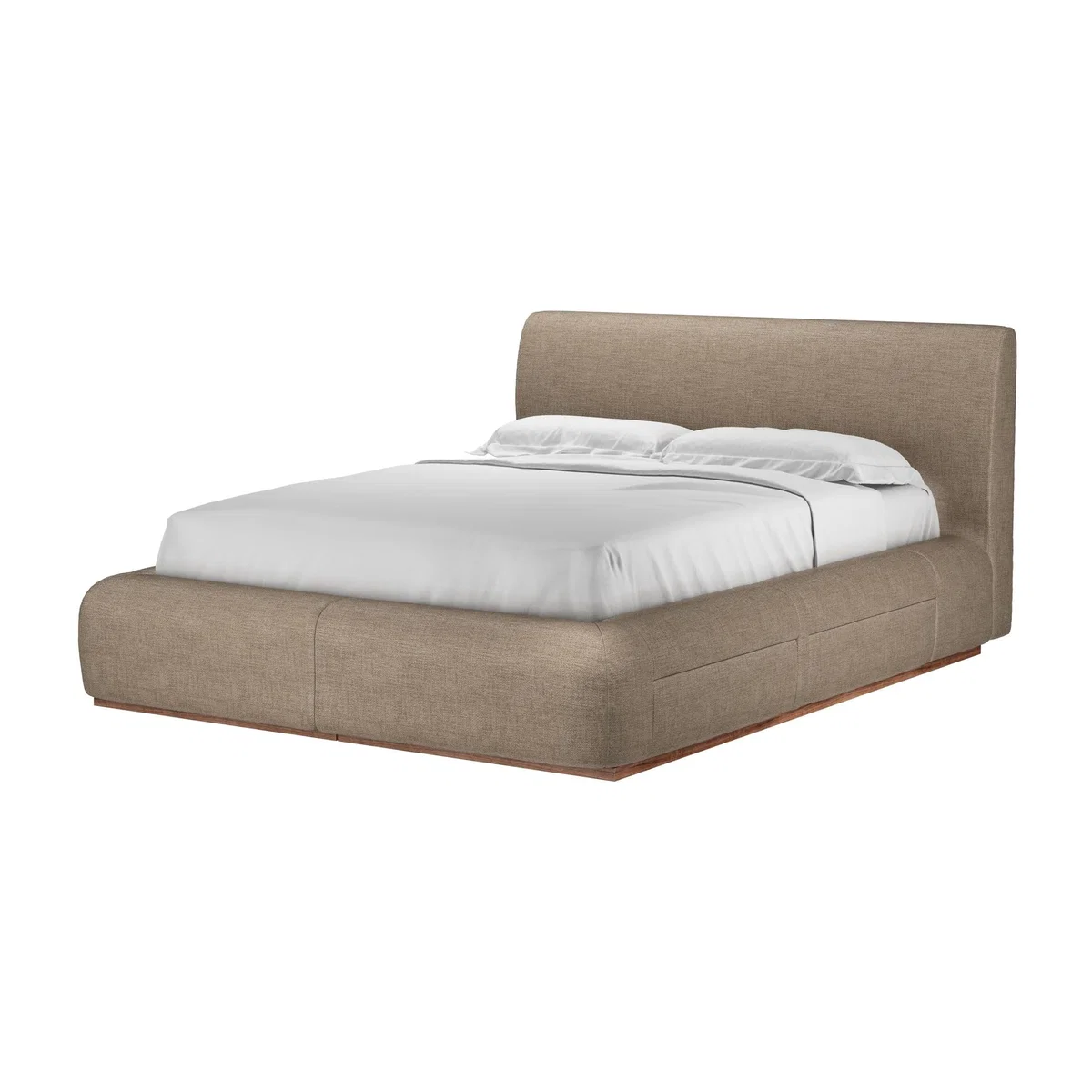 Sunday Double Divan Base in Greige Florence Textured Weave – image 1