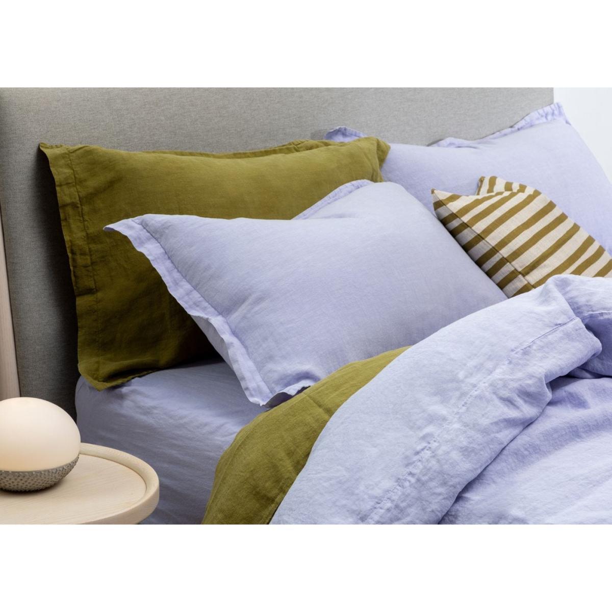 Heal's Washed Linen Olive Duvet Cover Super King - Heal's UK Bedroom Furniture – image 2