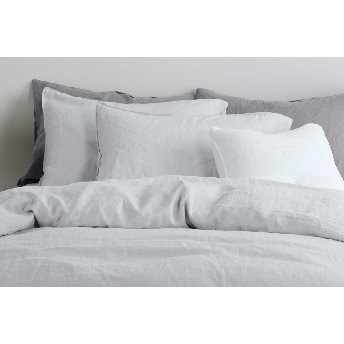 Brisa Linen Duvet Cover + 2 Pillowcases, Super King, Silver Grey – image 5